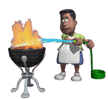 spinning grill man